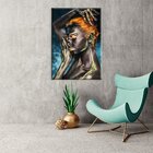 Tela Decorativa Black Woman Gold