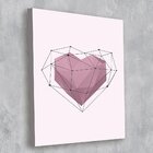 Tela Decorativa Coração Geométrico - 30x40cm