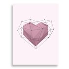 Tela Decorativa Coração Geométrico - 30x40cm