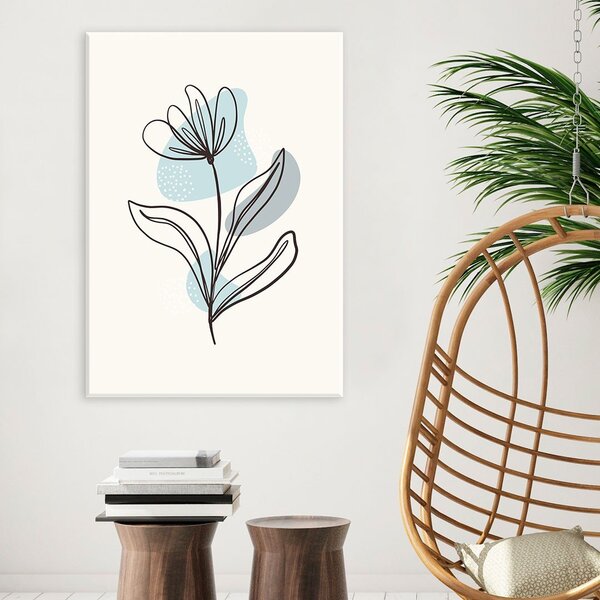 Tela Decorativa Flor Minimalista