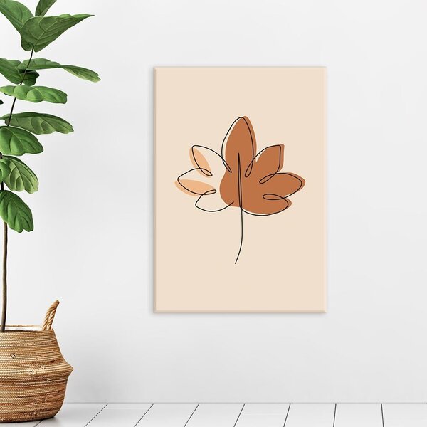Tela Decorativa Flor Minimalista Outono