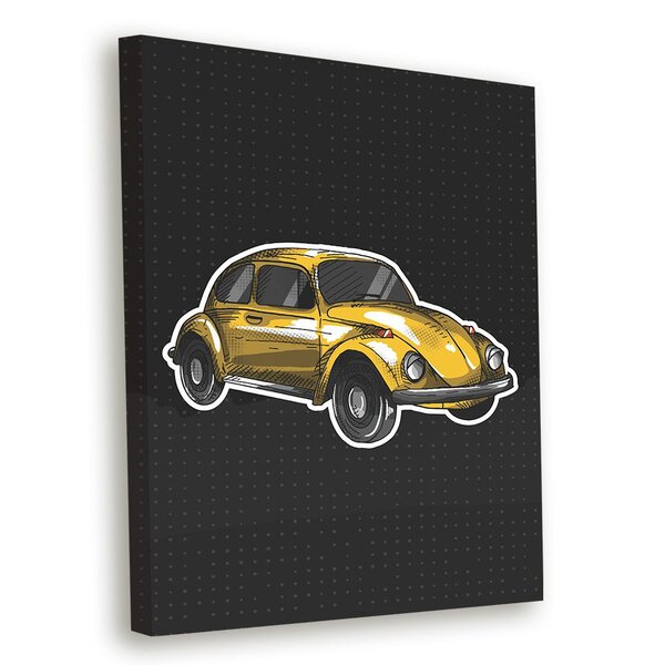 Tela Decorativa Fusca Amarelo - 30x40cm