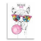 Tela Decorativa Lhama Chiclete - 30x40cm