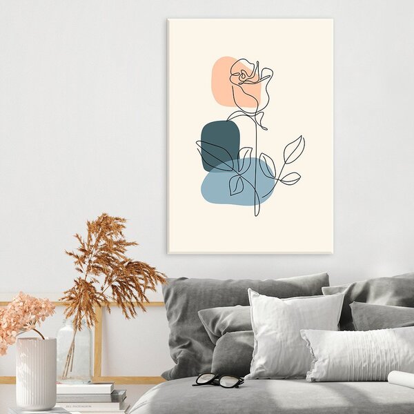 Tela Decorativa Linhas Rosa