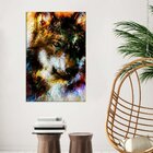 Tela Decorativa Lobo Abstrato