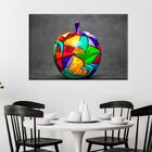 Tela Decorativa Maçã Abstrato Colorido