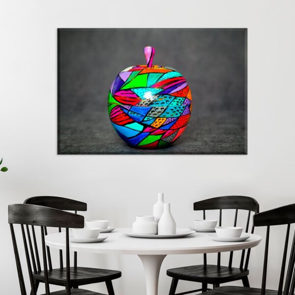 Tela Decorativa Maçã Abstrato Colorido