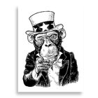 Tela Decorativa Macaco Cartola - 30x40cm