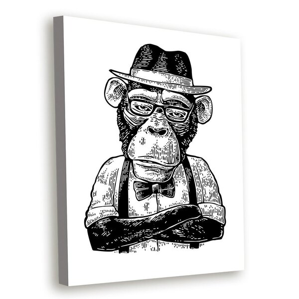 Tela Decorativa Macaco Pensativo - 30x40cm