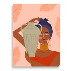 Tela Decorativa Mulher Cultura Africana - 30x40cm