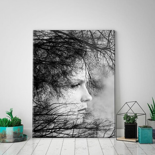 Tela Decorativa Mulher Efeito Árvore