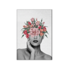 Tela Decorativa Mulher Floral Black Mouth