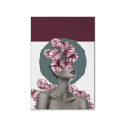 Tela Decorativa Mulher Floral Com Plantas Roxas