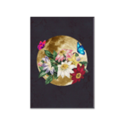 Tela Decorativa Mulher Floral Gold Moon And Flowers
