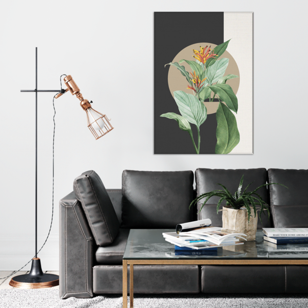 Tela Decorativa Mulher Floral Orange Plants