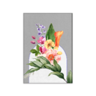Tela Decorativa Mulher Floral Plantas E Flores Cinza