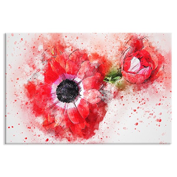 Tela Decorativa Pintura Gérberas Vermelhas