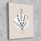 Tela Decorativa Ramo Flores Abstrato Bege- 30x40cm