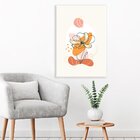 Tela Decorativa Rosa Minimalista