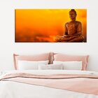 Tela Decorativa Slim Buda Em Pôr Do Sol
