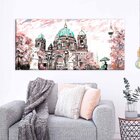 Tela Decorativa Slim Pintura Rosa