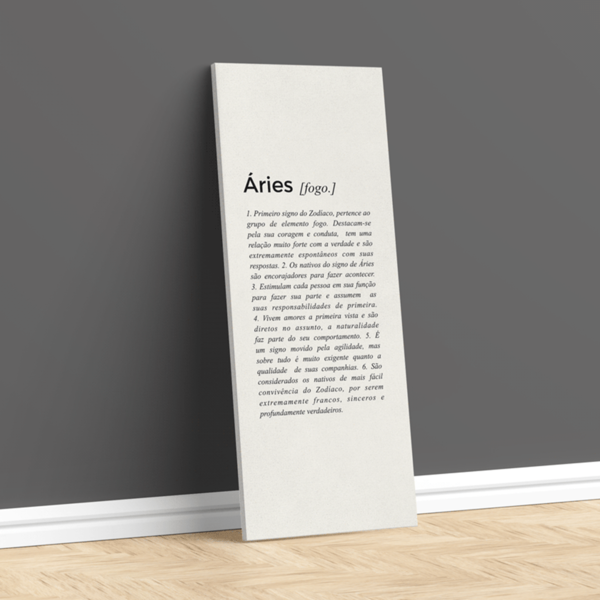 Tela Decorativa Slim Signo Áries Bege