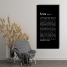 Tela Decorativa Slim Signo Áries Preto