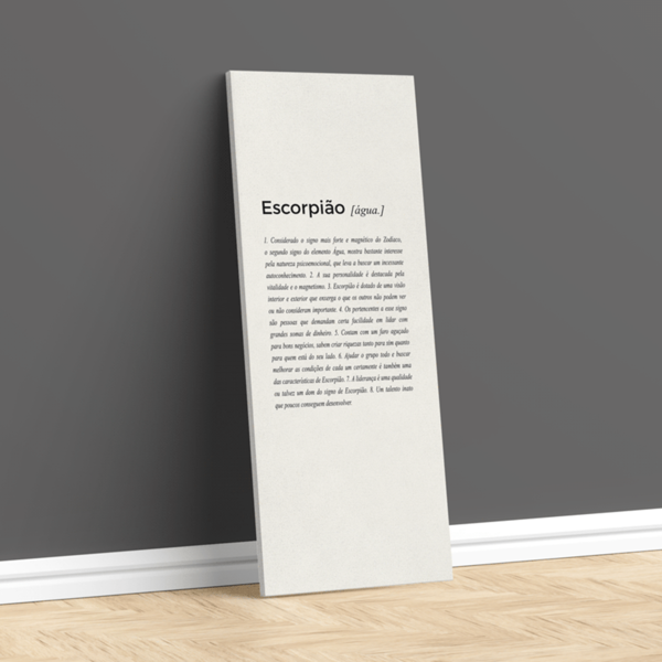 Tela Decorativa Slim Signo Escorpião Bege