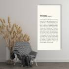 Tela Decorativa Slim Signo Peixes Bege