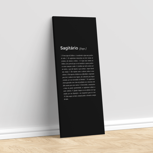 Tela Decorativa Slim Signo Sagitário Preto