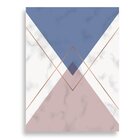 Tela Decorativa Triângulos Mármore Azul E Rosa - 30x40cm