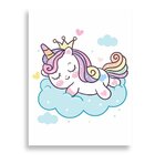 Tela Decorativa Unicórnio Dormindo - 30x40cm