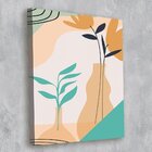 Tela Decorativa Vasos Plantas Abstratas - 30x40cm