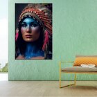 Tela Decorativa Vertical Cultura Beleza Indígena