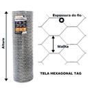 Tela Hexagonal Galinheiro Tag Malha 2" Fio Bwg 18 (1,24mm) Rl