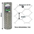 Tela Hexagonal Mangueirão Tag Malha 3" Fio Bwg 16 (1,65mm) Rl