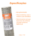 Tela Hexagonal Viveiro Galv. 1/2" Fio 26 1,50x50m Rino Agro