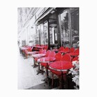 Tela Impressa Café Mesas Vermelhas