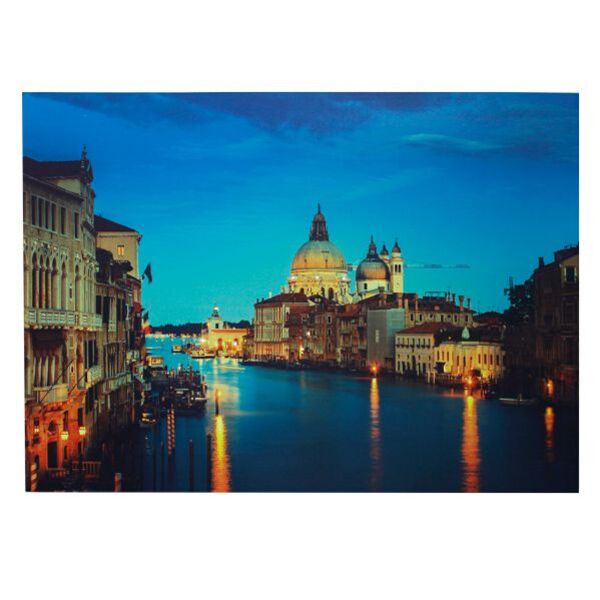 Tela Impressa Com Led Veneza Anoitecer Fullway 100x140x4cm
