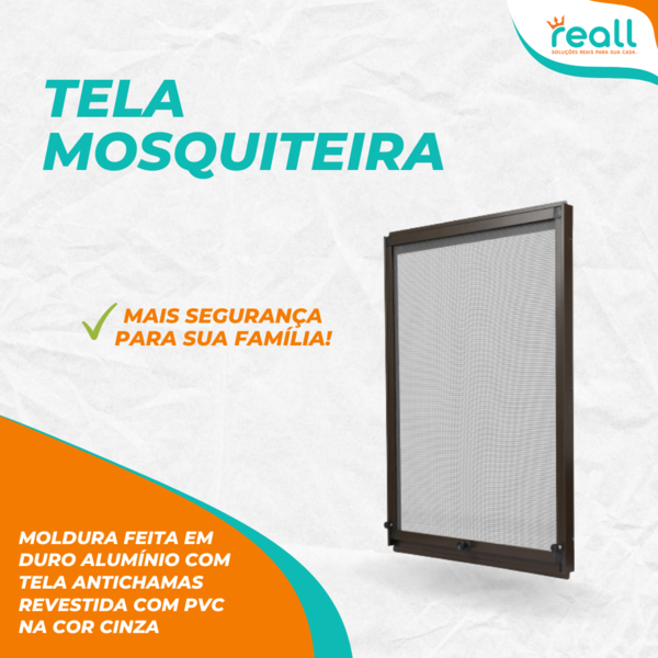 Tela Mosquiteira Em Alumínio -  Altura Regulável - Largura 60