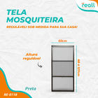 Tela Mosquiteira Em Alumínio -  Altura Regulável - Largura 60