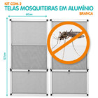 Tela Mosquiteira Em Alumínio -  Altura Regulável - Largura 60