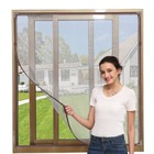 Tela Mosquiteira Magnética 110 X 110 Cm Moldura Marrom E Tela