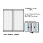 Tela Mosquiteiro Em Alumínio 100 X 120 Cm 4-6 Folhas Branco B