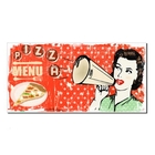 Tela Pizza Menu Megafone Colorido 30 X 60 X 1.8 Cm