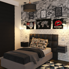 Tela Rock Danger Glitter 50x40cm