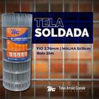 Tela Soldada Tag Malha 5x15cm Fio 2,76mm Rl 25x1,5m