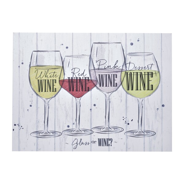 Tela Taças De Vinho Fundo Branco 30x40cm - Urban