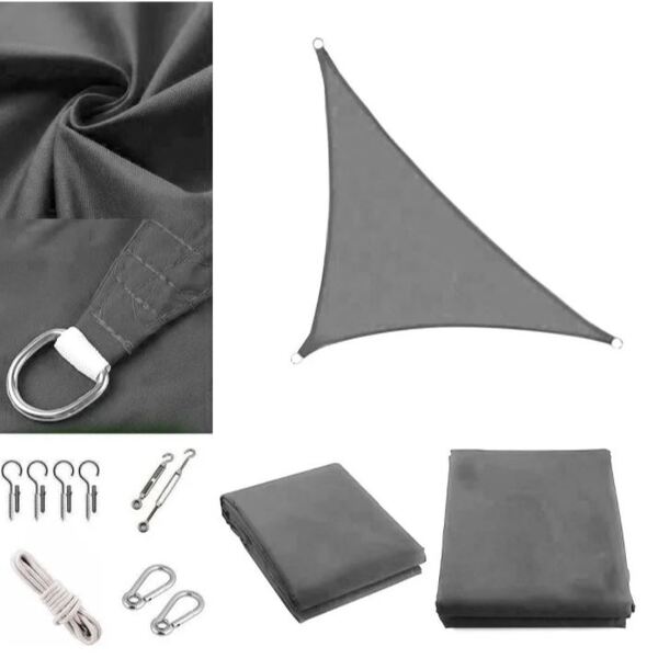 Tela Toldo Sombreamento Shade 4x4x5,6m+kit Instal. Cor Cinza