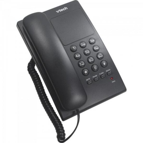 Telefone Digital De Mesa C/ Fio Vtc105b Preto Vtech